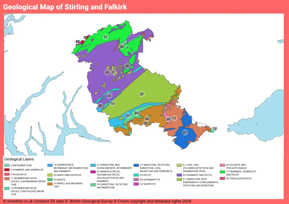 Geological Map of Stirling and Falkirk